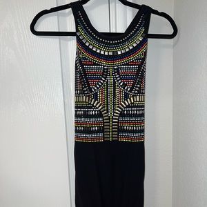 BEBE black dress with rhinestones